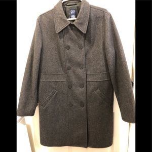 Like New Feather Grey Gap Wool Pea Coat!